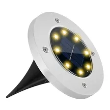 Foco Luz Solar Para Jardin Piso Embutir A Bateria 8 Led Ax ®