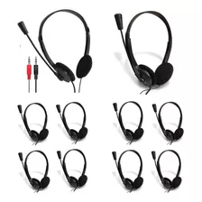 10 Fones Microfone Headset Home Office Call Center Kit