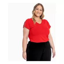 Blusinha Feminina Com Detalhe Na Manga Plus Size 0201