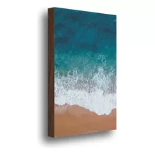 Quadro Decorativo Vista Praia Mar 40x60cm Cor Colorido Cor Da Armação Marrom-escuro