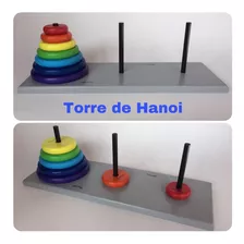 Juegos Didacticos Torre De Discos Y Torre De Hanoi En Mdf.