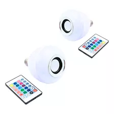 Kit 2 Lâmpada Led Rgb Music Bluetooth Controle E27