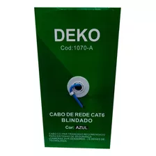 Cabo De Rede Lan Cat6 305 Metros Azul Blindado Deko