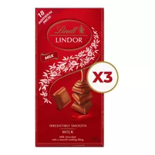 Lindt Lindor Tableta De Chocolate Relleno 100 Gr. Pack X3