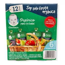 Papilla Para Bebe Gerber Organica Caja 12pz Frutas Mixtas