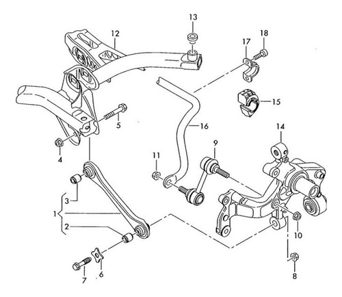 Bujes Brazos Tornillos Estabiliz Tras Vw Touran Foto 2