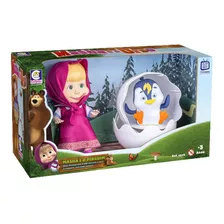 Boneca Masha E O Urso Brincando Com Pinguim Cotiplás - 2572