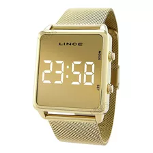 Relogio Pulso Digital Lince Dourado Fashion Moderno Feminino