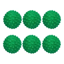 Kit 06 Bolinha Cravo Fisioterapia Anti Stress Mão Bola Pet Cor Verde