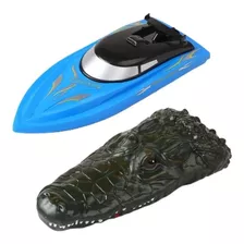 Barco Lancha Cabeça De Crocodilo 2 Em 1 Controle Remoto Top