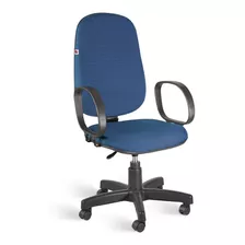 Cadeira De Escritório Shop Cadeiras Presidente Giratória Braços Gamer Ergonômica Azul Com Estofado De Tecido