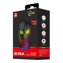 Mouse Para Jogos Arejado Led Colorido Com Fio Usb Preto