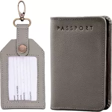 Porta Pasaporte + Tag De Maleta De Piel Tarjetero