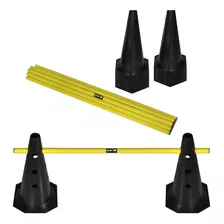 Kit 12 Barreiras De Salto Com Cone Muvin 50cm - Funcional