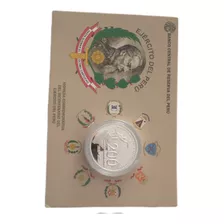 Moneda De Plata Del Ejército Del Peru