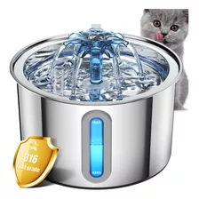 Oneisall Fuente De Agua Para Gatos De Acero Inoxidable 316,