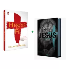 Kit Bíblia Sagrada Leão De Judá + Livro Heróis Da Fé