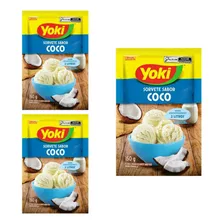 Pó Para O Preparo De Sorvete Yoki Coco Kit Com 3 X 150g