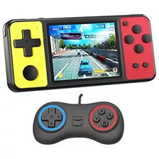 Consola De Juegos Retro Portatil Recargable Amarillo Rojo