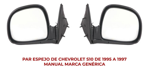 Par Espejo Chevrolet S10 1995-95-1996-96-1997-97 Manual Ore Foto 2