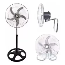 Ventilador De Pie 3 En 1 Turbo Negro Con 5 Aspas Metalicas