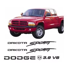 Kit Adesivos Dodge Dakota Sport 3.9 V6 Em Preto Dkt39pt Cor Padrão