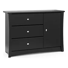 Storkcraft Media Luna 3 Cajones Combo Dresser, Negro, 