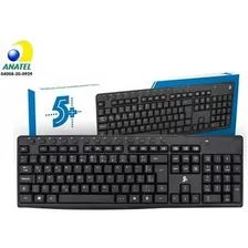 Teclado Preto Multimidia Wireless 2.4 Ghz 015-0081 Office 5+