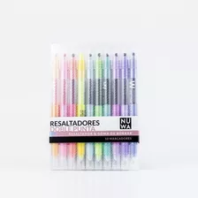 Resaltadores Borrables Doble Punta Nuwa X 10 Colores