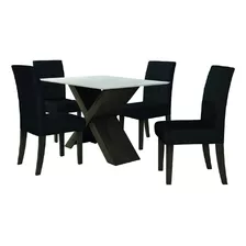 Conjunto De Mesa Para Sala De Jantar Off White Dubai 1,35m