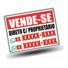 Placa Vende-se Direto C/ Proprietário 40x30cm