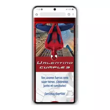 Tarjeta Invitacion Digital Spiderman Mapa Whatsapp Audio