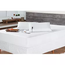 Capa Colchão Impermeavel E Matelada Casal Padrão Box Branco