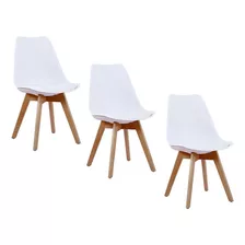 Kit Cadeiras Charles Eames Siena Leda Saarinen Cozinha 3und. Cor Da Estrutura Da Cadeira Branco