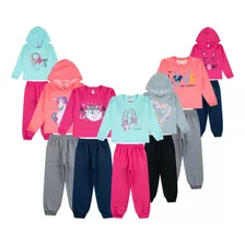 Kit Lote 4 Conjuntos Roupa Infantil Moletom Menina Atacado