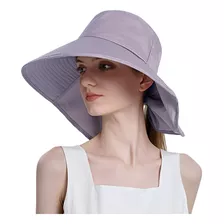 Gorro De Sol Con Alas Grandes Para Mujer, Con Protección Uv