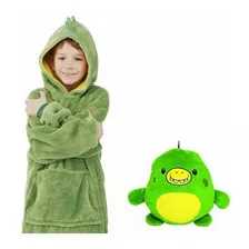 Campera Buzo Peluche Almohadon Infantil Verde Huggle