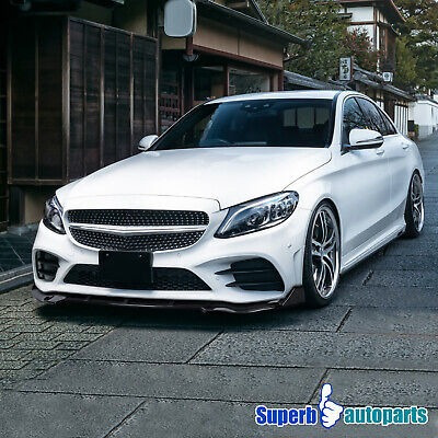 Fit 2019-2021 Mercedes Benz C-class W205 Glossy Black Fr Spa Foto 8