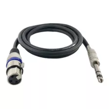 Cabo P10 Stereo X Xlr Fêmea 10 Metros - Balanceado - Niquel