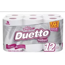 1 Papel Higiênico Duetto F.d Velvet 12 Unidades