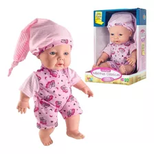 Boneca Bebê Infantil Coleção Classicas Pijaminha Com 30cm 