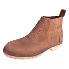 Bota Casual Tratorada Antiderrapante Calça Masculina E Feminina De Couro Nobuck Legitimo Estilo Coturno Sem Cadarço 