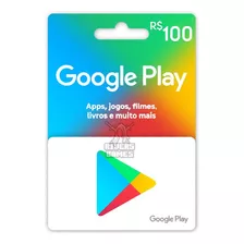 Cartão Vale Google Play R$100 Reais Brasil Giftcard