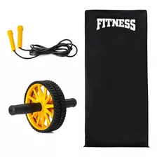 Kit De Treino Completo Colchonete + Corda + Roda Abdominal