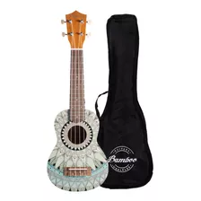 Ukelele Soprano Bamboo Diseño Jade Con Funda