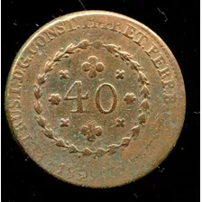 Moed Brasil Império 40 Réis 1829 B Cobre Frete Grátis L.1185