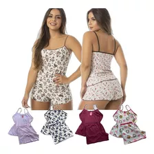 Kit 4 Pijamas Feminino Baby Doll Short Dormir Atacado 