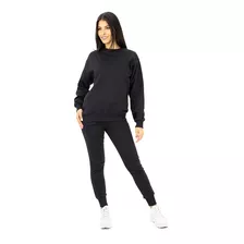 Conjunto Moletom Feminino Blusa Calça Jogger Flanelado Liso