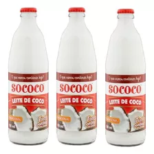Kit Leite De Coco Tradicional 500ml Com 3 Unidades Sococo