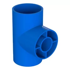 2 Conexão Tee De Redução Lf Irrigação 100 X 75mm Azul Durín